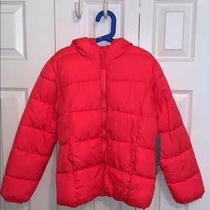 NWT Old Navy girls puffer hooded jacket SZ L